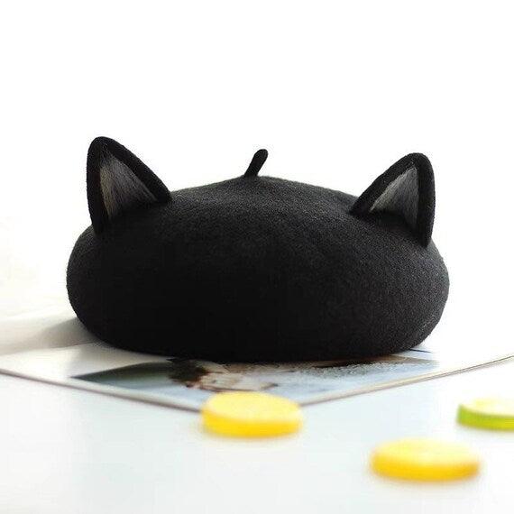 Cat Beret Hat for Women and Kid - Mspineapplecrafts