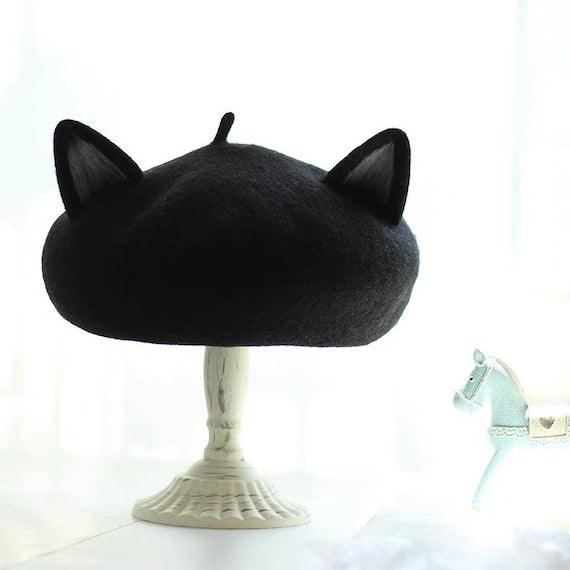Cat Beret Hat for Women and Kid - Mspineapplecrafts