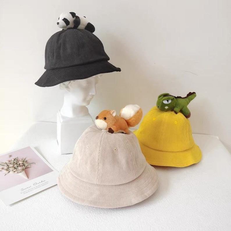 Dinasour Squirrel Panda Bucket Hat For Toddler and Adult - Mspineapplecrafts