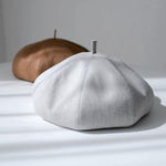 Oversized Linen Beret Hat Beret - Mspineapplecrafts
