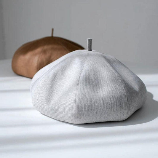 Oversized Linen Beret Hat Beret - Mspineapplecrafts