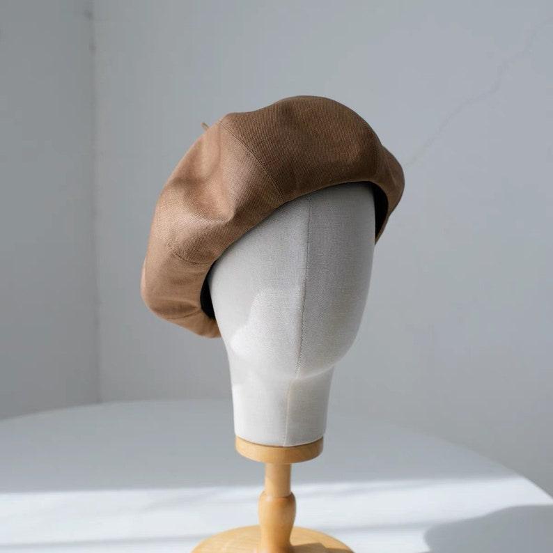 Oversized Linen Beret Hat Beret - Mspineapplecrafts
