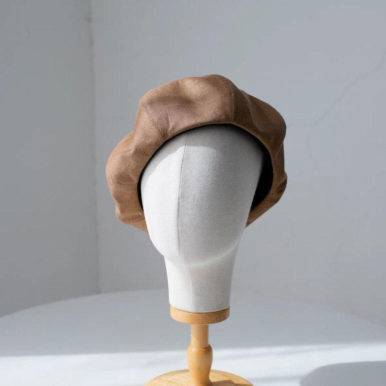 Oversized Linen Beret Hat Beret - Mspineapplecrafts