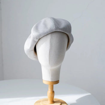 Solid Colour Oversized Linen Tip Beret Hat for Women Mspineapplecrafts