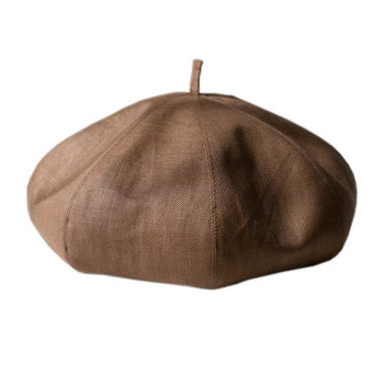 Solid Colour Oversized Linen Tip Beret Hat for Women Mspineapplecrafts