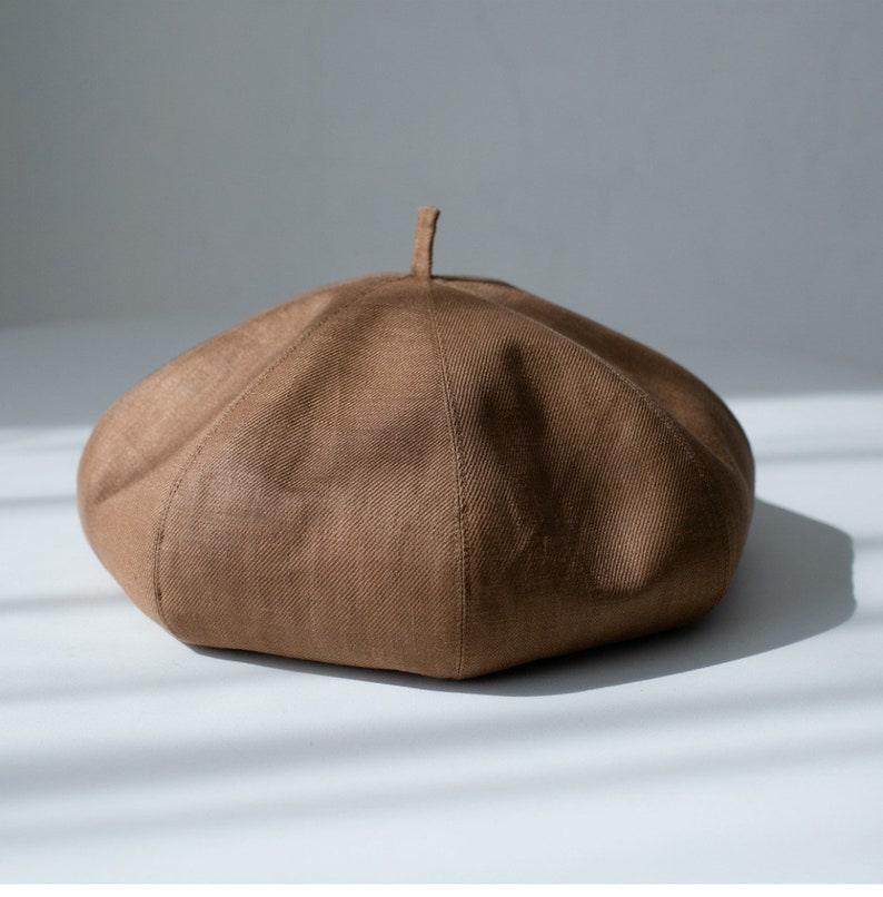Oversized Linen Beret Hat Beret - Mspineapplecrafts