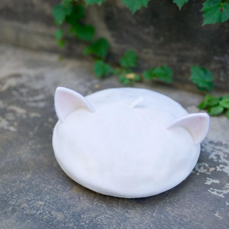 Cat Beret Hat for Women and Kid - Mspineapplecrafts