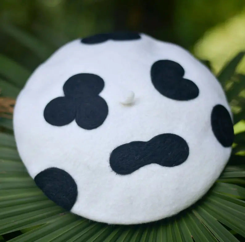 Classic Cow Print Wool Berets for Women and Kid.