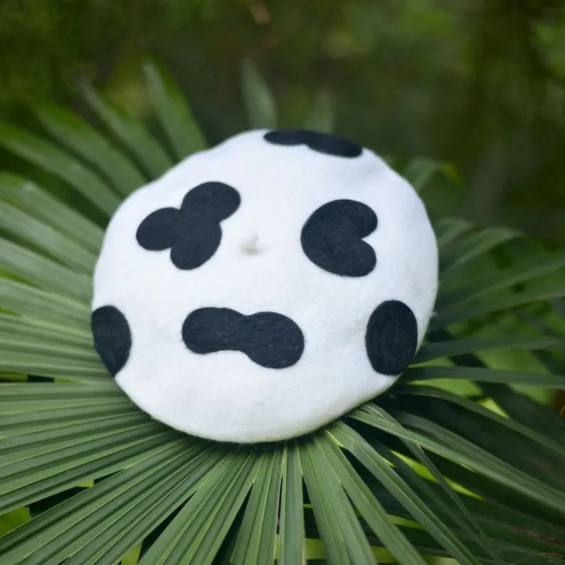 Classic Cow Print Wool Berets for Women and Kid.