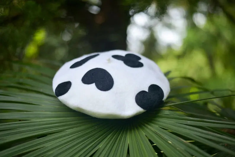Classic Cow Print Wool Berets for Women and Kid.