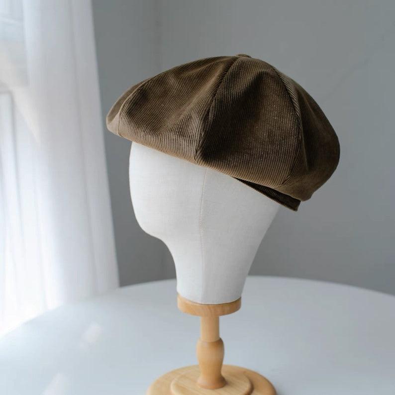 Handmade Unisex Oversized Corduroy Hat - Mspineapplecrafts