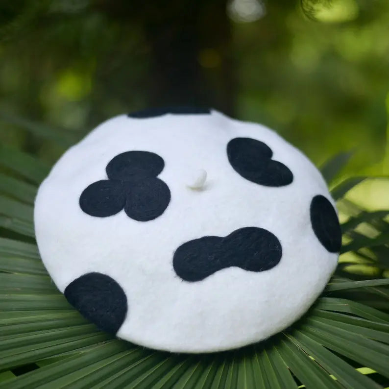 Classic Cow Print Wool Berets for Women and Kid.