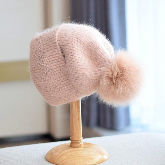 2 Way Knitted hat with Removable Pom Pom - Mspineapplecrafts