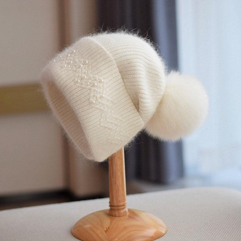 2 Way Knitted hat with Removable Pom Pom - Mspineapplecrafts
