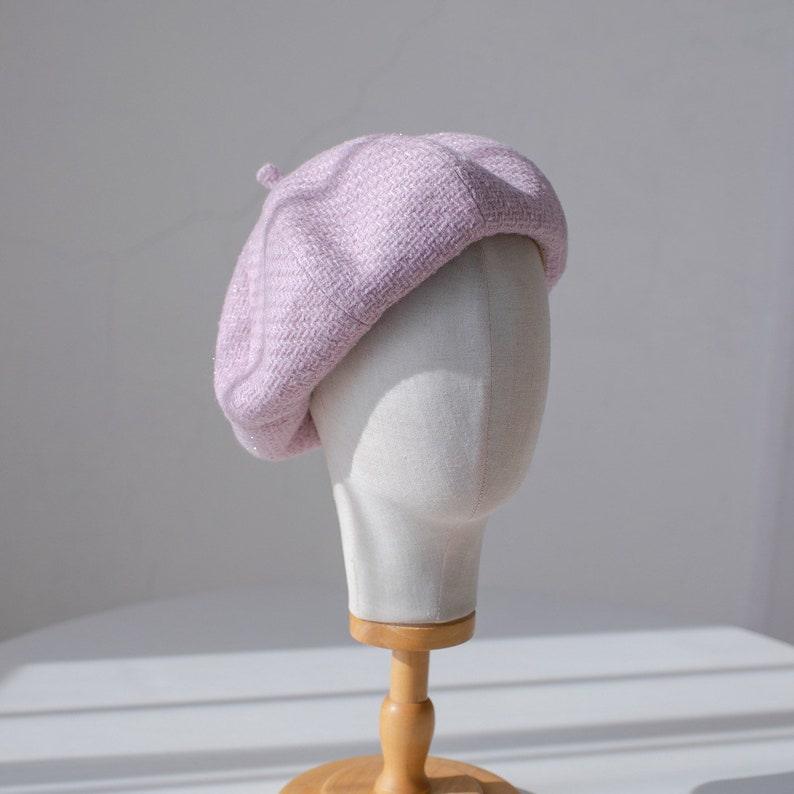 Tweed Fabric Beret for Women - Mspineapplecrafts