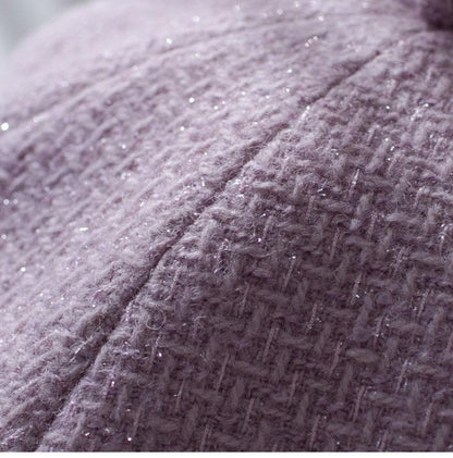 Tweed Fabric Beret for Women