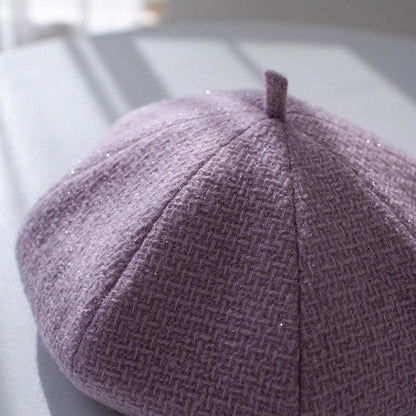 Tweed Fabric Beret for Women