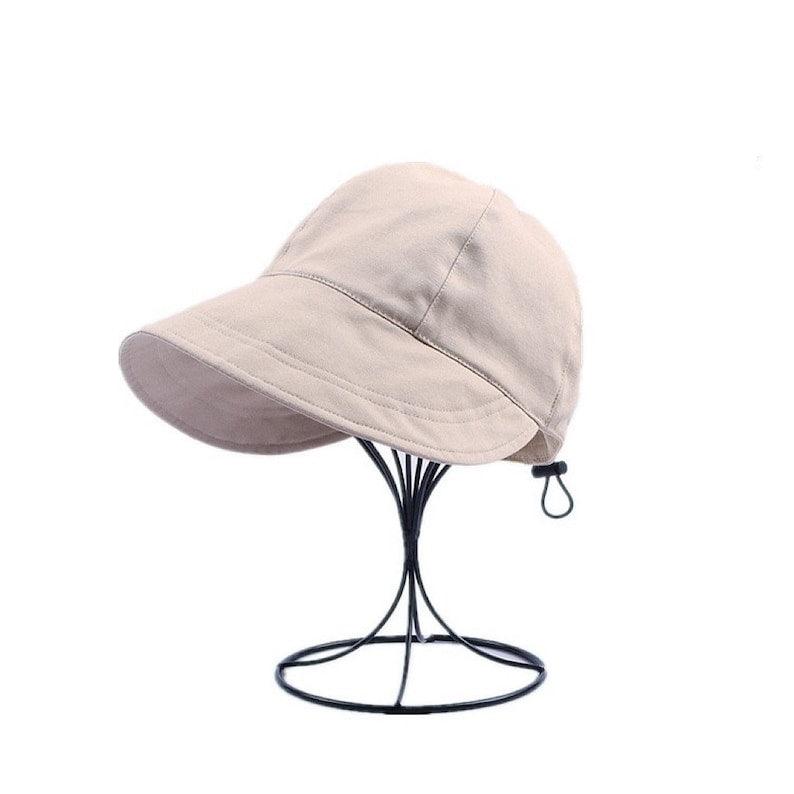 Wide Brim Baseball Bucket Hat – Beige