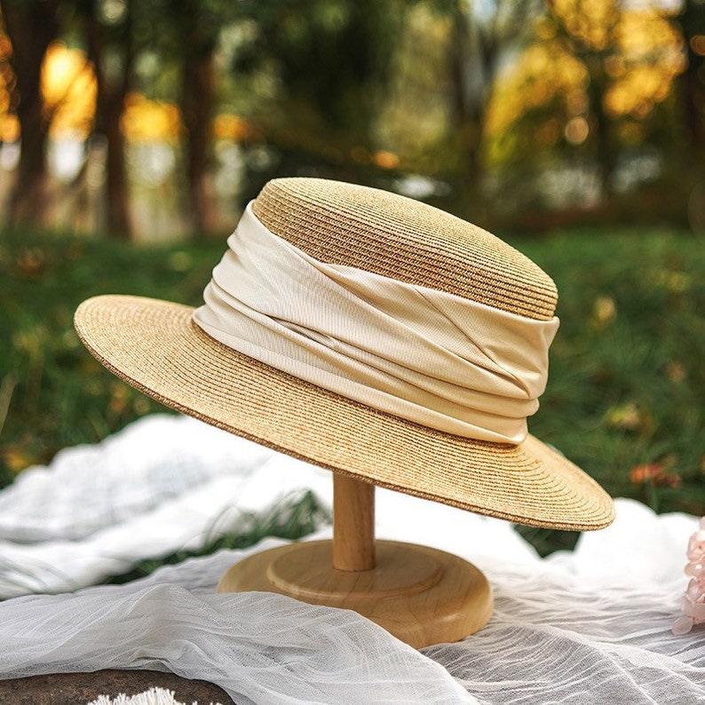 Fedora Straw Boater Hat for Women - Mspineapplecrafts