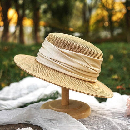 Fedora Straw Boater Hat for Women - Mspineapplecrafts