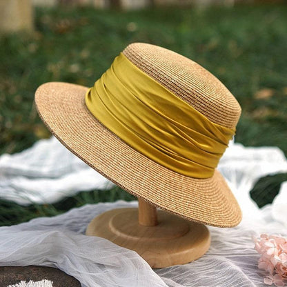 Fedora Straw Boater Hat for Women - Mspineapplecrafts