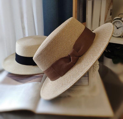M Large Size Unisex Boater Fedora Straw Hat - Mspineapplecrafts
