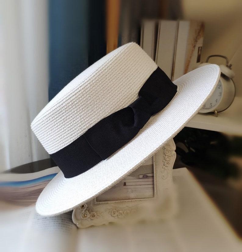 M Large Size Unisex Boater Fedora Straw Hat - Mspineapplecrafts