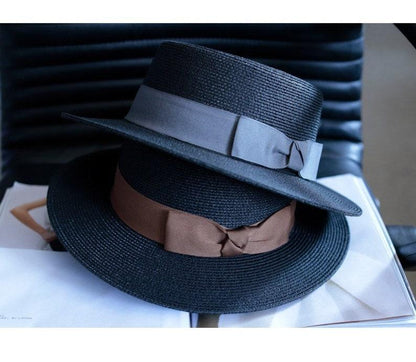 M Large Size Unisex Boater Fedora Straw Hat - Mspineapplecrafts