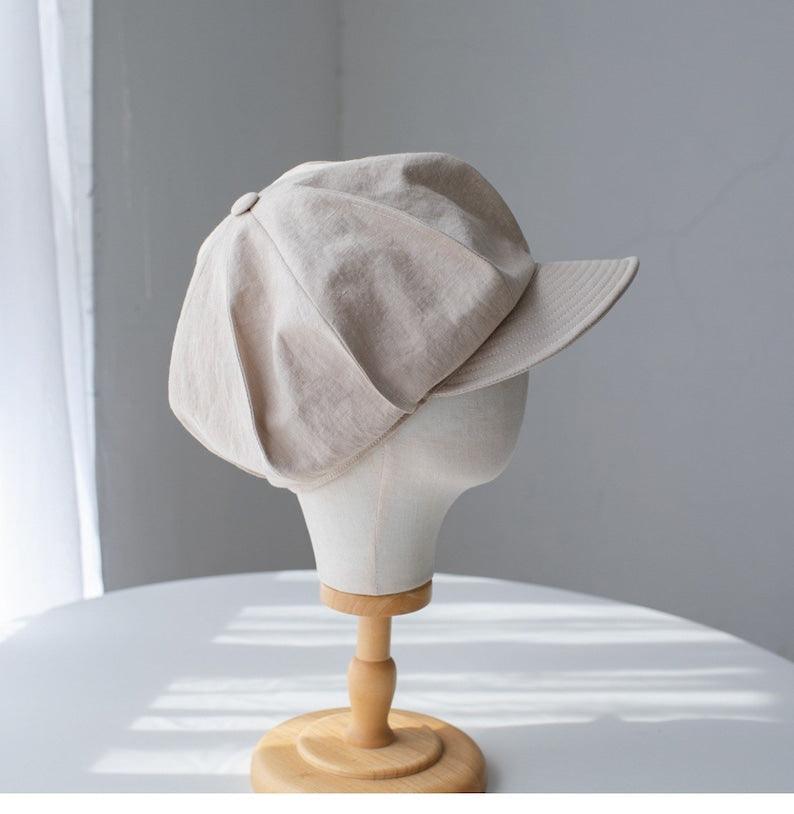 Customized Oversized Linen Newsboy Hat - Mspineapplecrafts