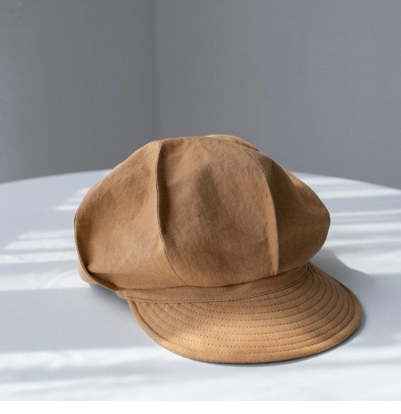 Customized Oversized Linen Newsboy Hat - Mspineapplecrafts