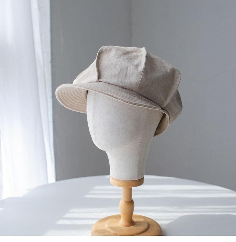 Customized Oversized Linen Newsboy Hat - Mspineapplecrafts