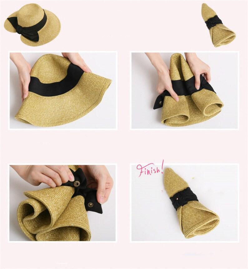 Straw Hat with Bow Tie for Large Head