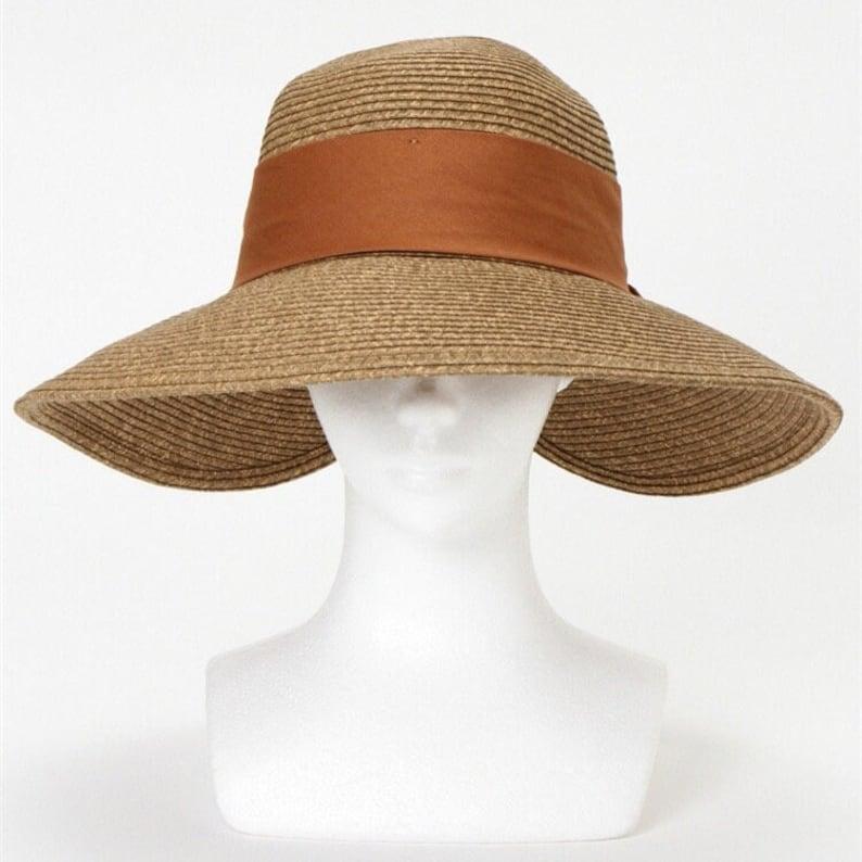 Straw Hat with Bow Tie for Large Head