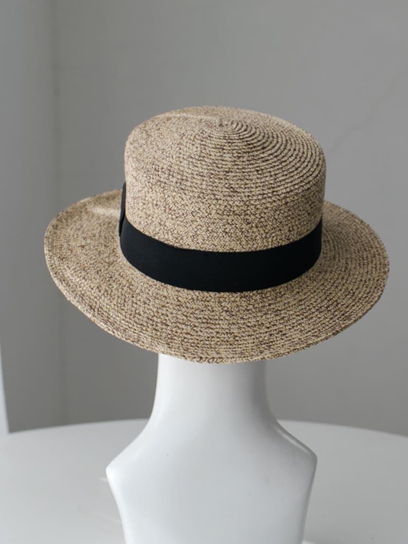 Flat Top Straw Fedora Panama Hat - Mspineapplecrafts