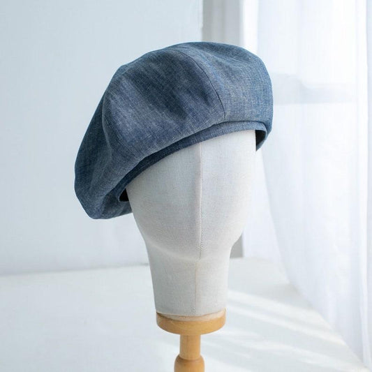 Oversized Linen Beret Hat - Mspineapplecrafts