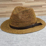 Raffia Straw Panama Fedora Hat - Mspineapplecrafts