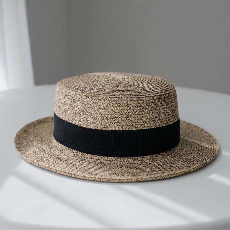 Flat Top Straw Fedora Panama Hat - Mspineapplecrafts
