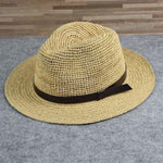 Raffia Straw Panama Fedora Hat - Mspineapplecrafts