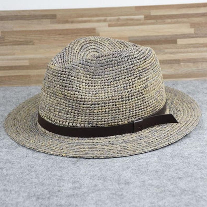 Raffia Straw Panama Fedora Hat - Mspineapplecrafts
