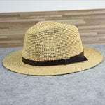 Raffia Straw Panama Fedora Hat - Mspineapplecrafts