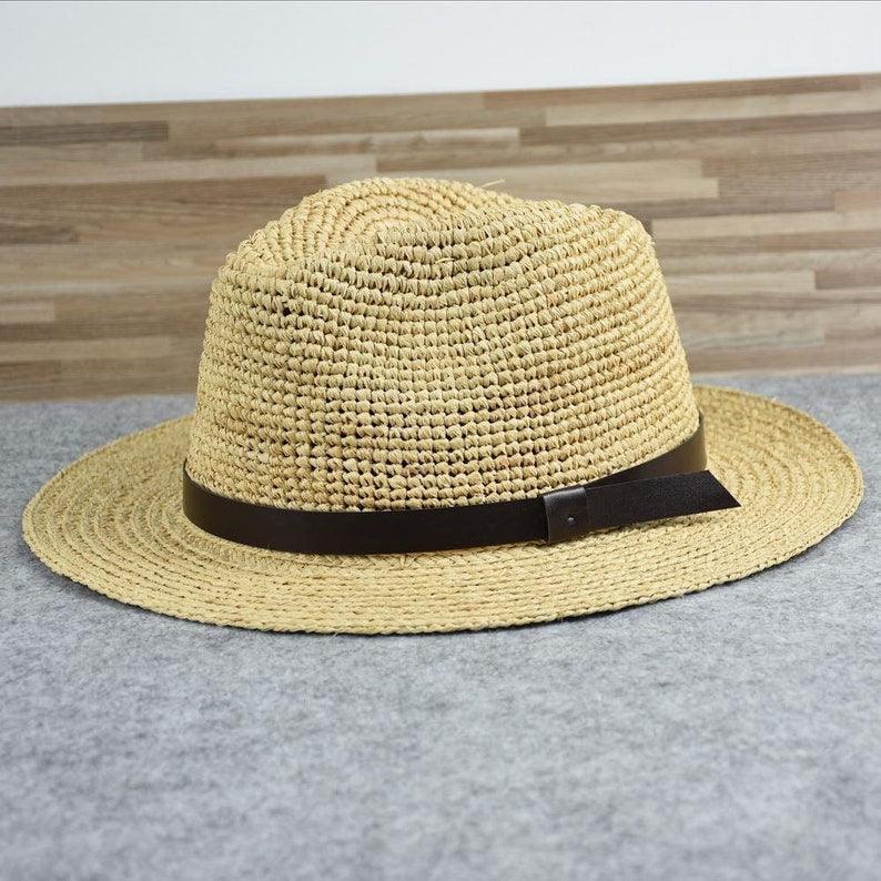 Raffia Straw Panama Fedora Hat - Mspineapplecrafts