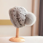 2 Way Knitted Beanie hat with Removable Pom Pom - Mspineapplecrafts