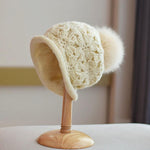 2 Way Knitted Beanie hat with Removable Pom Pom - Mspineapplecrafts