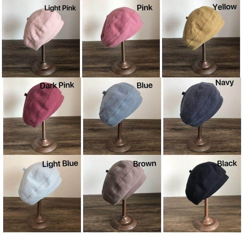 Linen Beret Hat for Women - Mspineapplecrafts