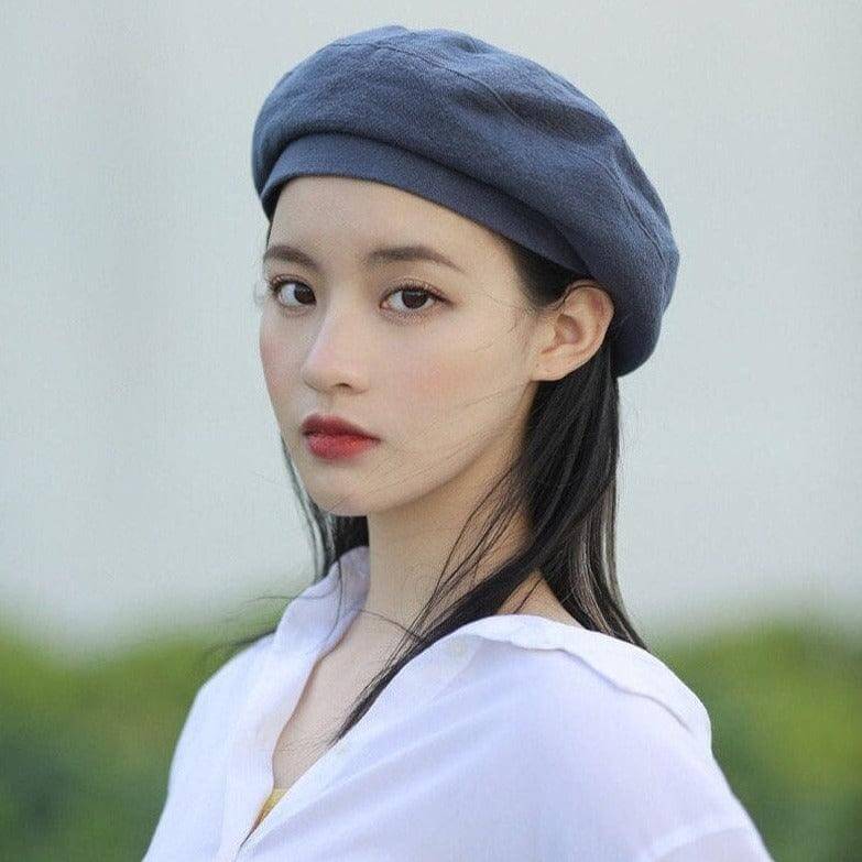 Linen Beret Hat for Women - Mspineapplecrafts