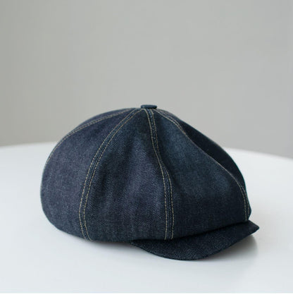 Customized Unisex Denim Newsboy Cap - Mspineapplecrafts