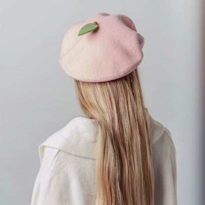 Orange/Lemon Beret for Women and Kids.