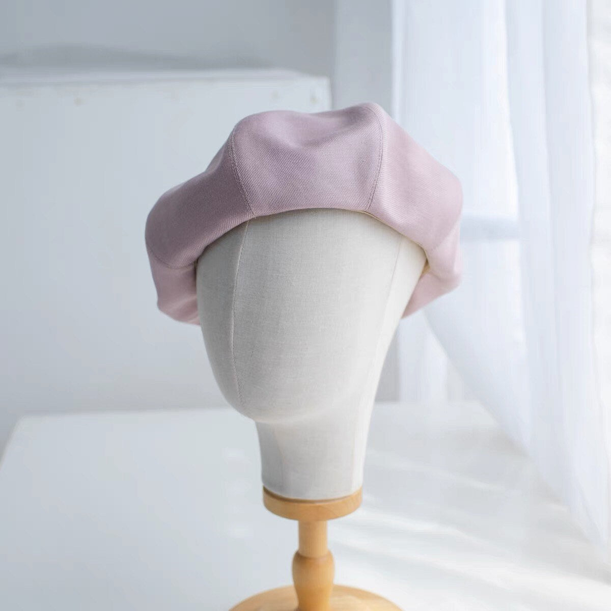 Oversize Spring/Summer Linen Beret for Women and Girls.