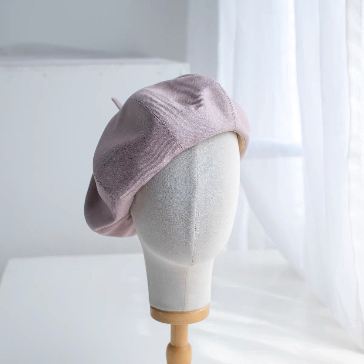Oversize Spring/Summer Linen Beret for Women and Girls.