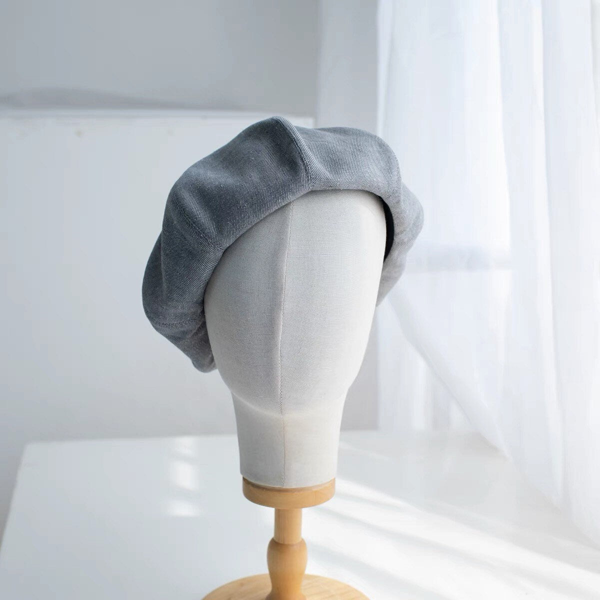 Oversize Spring/Summer Linen Beret for Women and Girls.